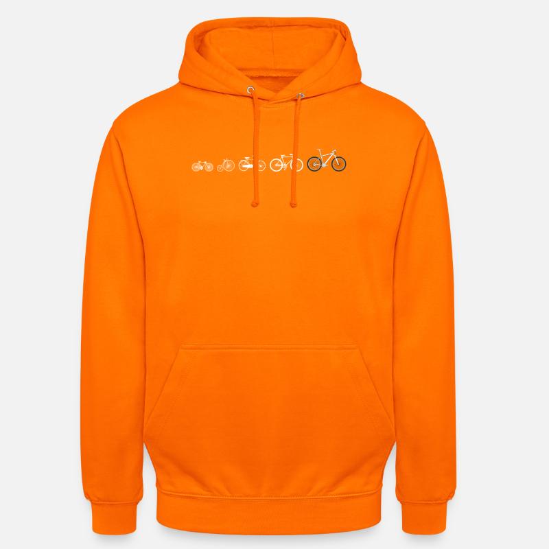 Evolutionsentwicklung des Radfahrens - Unisex Hoodie - Orange