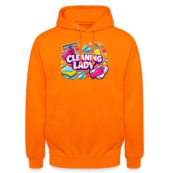 Femme de ménage Femme de ménage Amoureuse du ménage - Sweat-shirt à capuche unisexe - orange - Devant - AI Model Male 185 light (185cm) & AI Model Female 180 light (180cm)