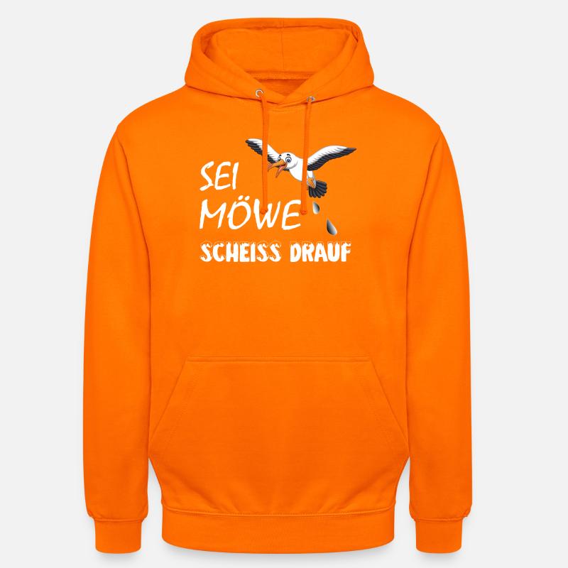 Sei Möwe, scheiss drauf, plattdeutsch Geschenk - Unisex Hoodie - Orange