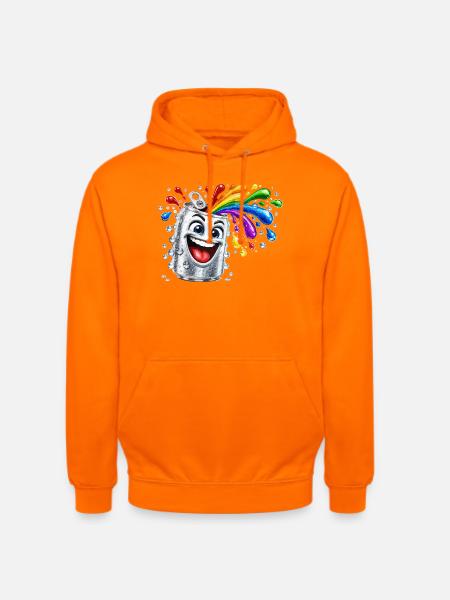 Fröhliche Farbdusche aus Dose - Unisex Hoodie - Orange