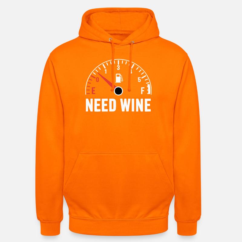 Tank empty – need wine now! - Unisex Hoodie - orange