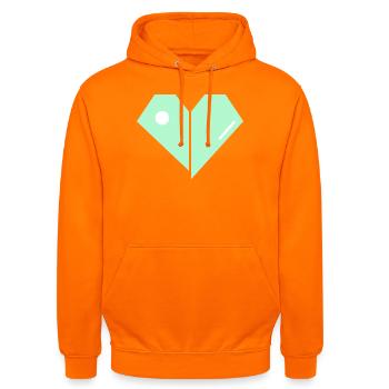Mint Herz Split Minimalist - Unisex Hoodie - Orange - Vorne - AI Model Male 185 light (185cm) & AI Model Female 180 light (180cm)