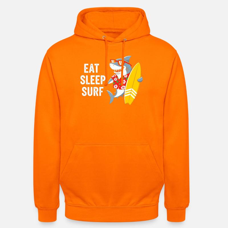 Mange Dors Requin de Surf - Sweat-shirt à capuche unisexe - orange