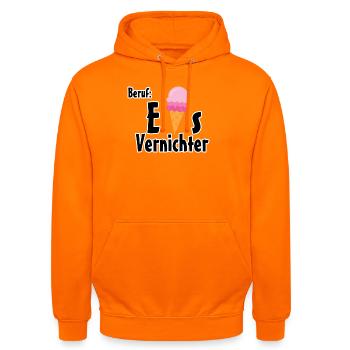 Beruf - Eisvernichter Geschenk Eis Sommer - Unisex Hoodie - Orange - Vorne - AI Model Male 185 light (185cm) & AI Model Female 180 light (180cm)