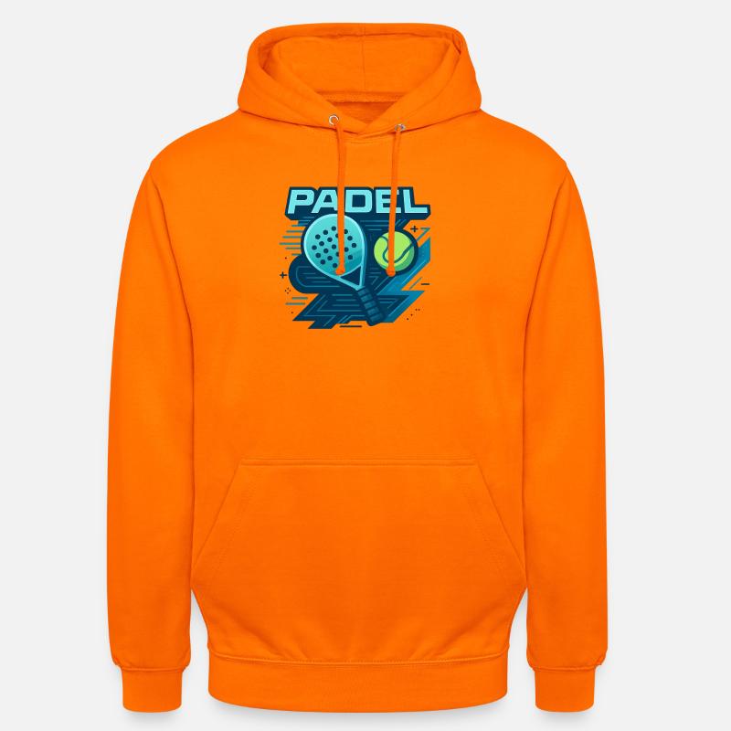 Padel Logo Schläger Ball Dynamik - Unisex Hoodie - Orange