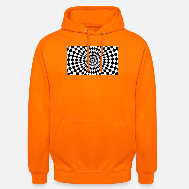 Optische Vortex-Checker-Illusion - Unisex Hoodie - Orange