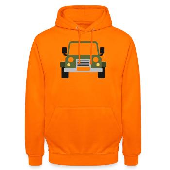 Off Road Vehicle - Unisex Hoodie - orange - Front - AI Model Male 185 light (185cm) & AI Model Female 180 light (180cm)