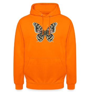 Boho Schmetterling - Unisex Hoodie - Orange - Vorne - AI Model Male 185 light (185cm) & AI Model Female 180 light (180cm)