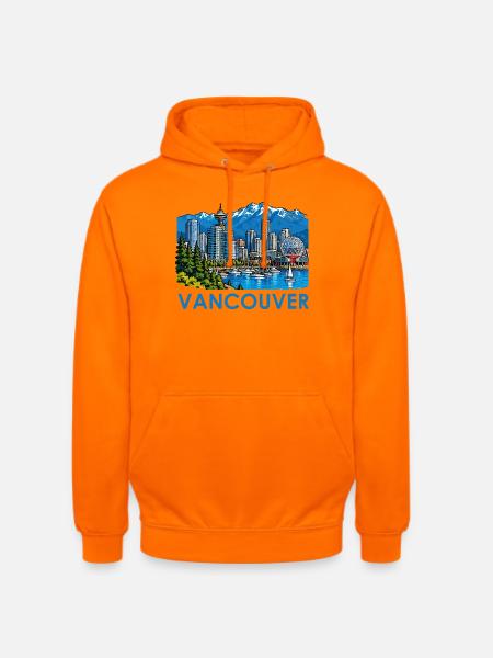 Vancouver Skyline Bergpanorama - Unisex Hoodie - Orange