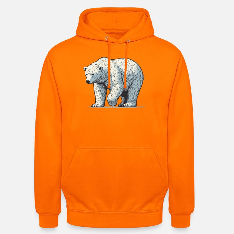 Ours blanc - Sweat-shirt à capuche unisexe - orange