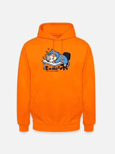 E = mc² - Schlafkatze im blauen Pyjama - Unisex Hoodie - Orange