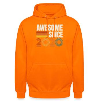 Awesome Since 2020 Retro Vintage Birthday - Unisex Hoodie - orange - Front - AI Model Male 185 light (185cm) & AI Model Female 180 light (180cm)