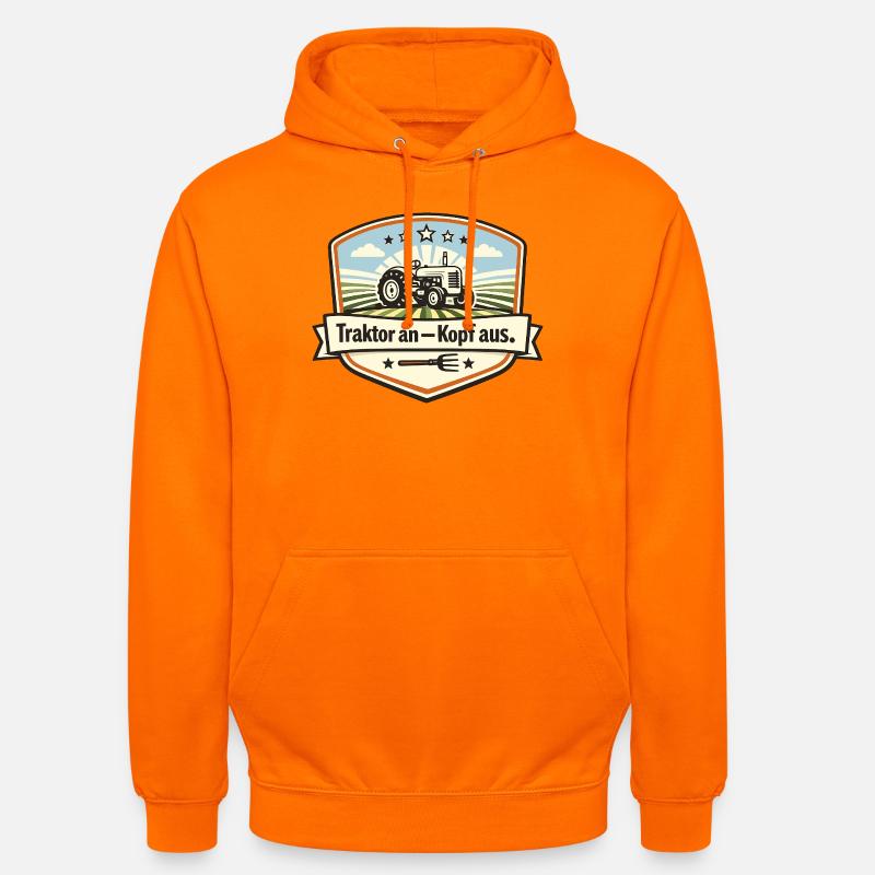 Traktor Patch Kopf Aus - Unisex Hoodie - Orange