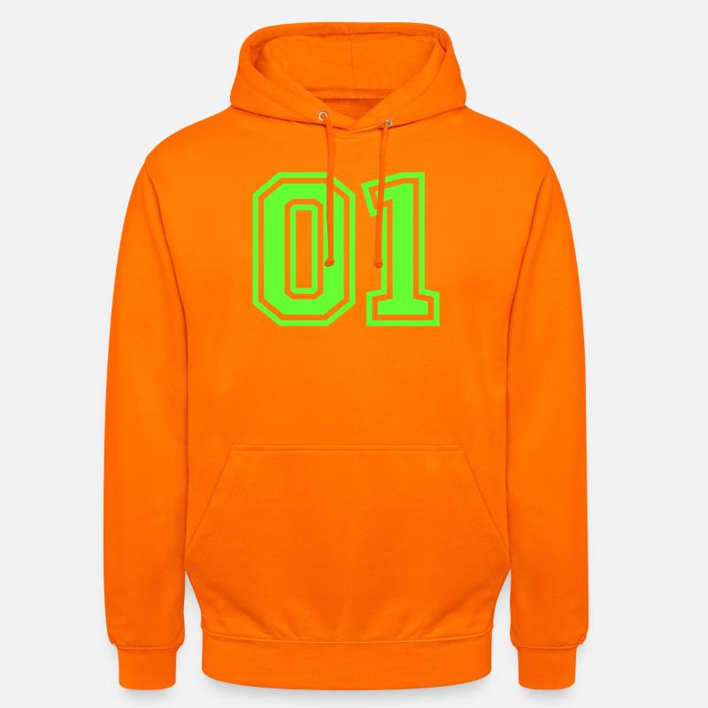 Numéro 01 - Sweat-shirt à capuche unisexe - orange