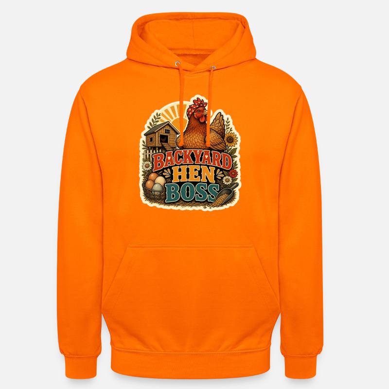 POULE DE JARDIN - Sweat-shirt à capuche unisexe - orange