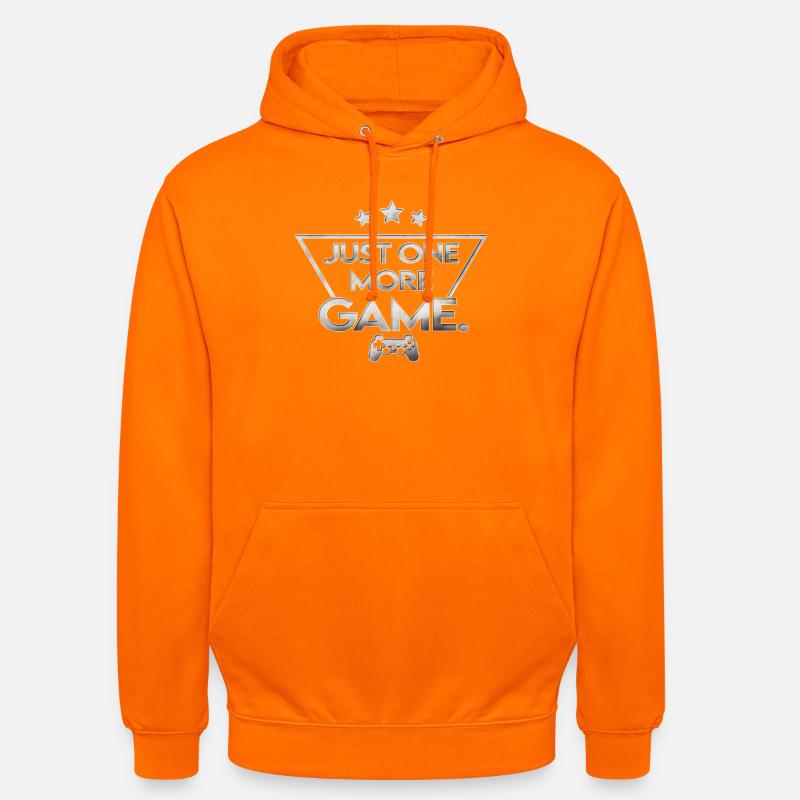 Just_one_more_game_ _silber_muster_ - Sweat-shirt à capuche unisexe - orange