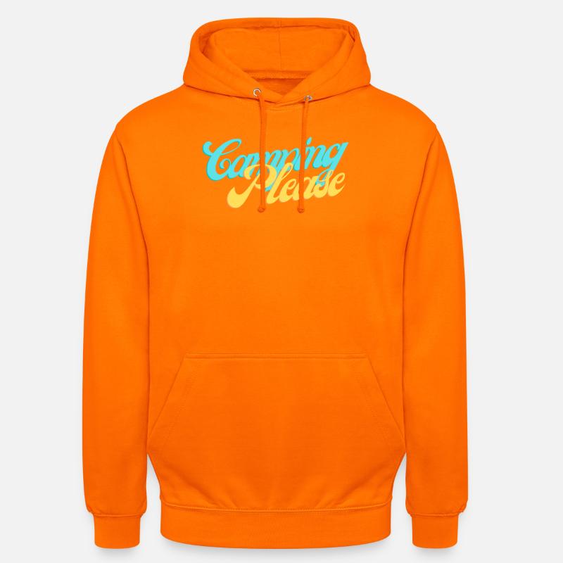 Camping Please Retro Script - Sweat-shirt à capuche unisexe - orange