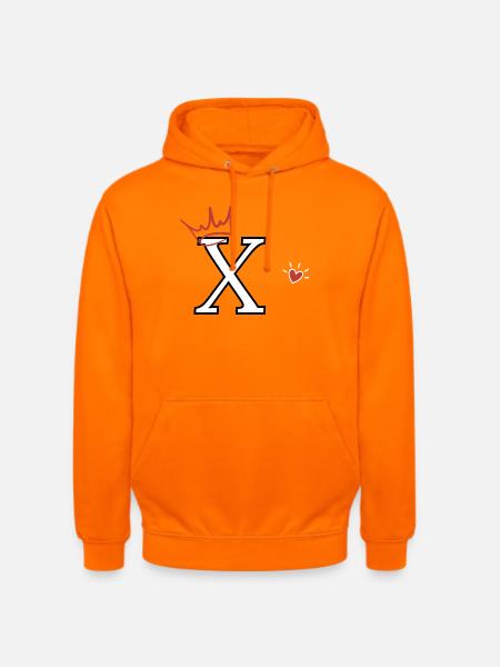 Buchstabe x Herzkrone - Unisex Hoodie - Orange
