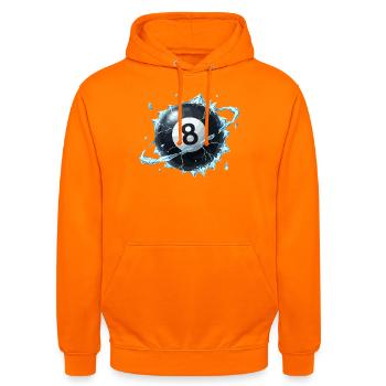 Eisiger 8-Ball Bruch - Unisex Hoodie - Orange - Vorne - AI Model Male 185 light (185cm) & AI Model Female 180 light (180cm)