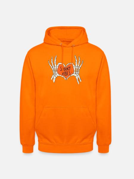 Spooky Vibes Herz aus Knochen - Unisex Hoodie - Orange