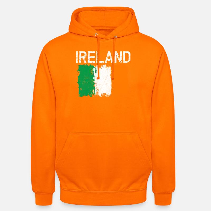 Conception du drapeau Grunge Ireland - Sweat-shirt à capuche unisexe - orange