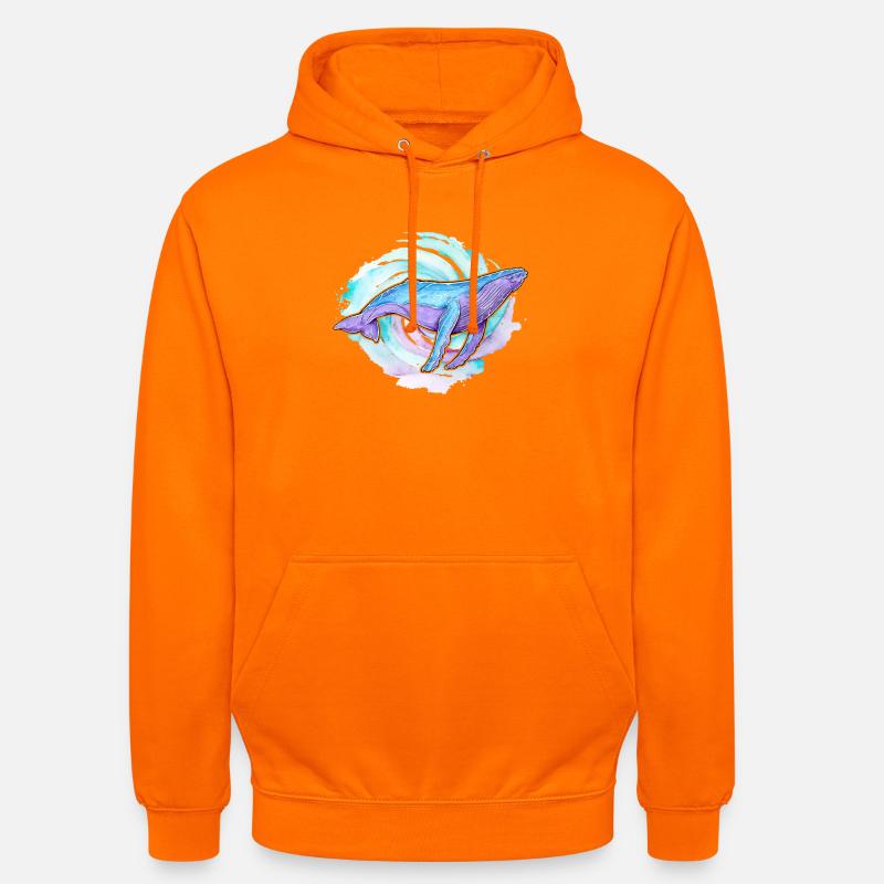 Buckelwal Aquarell - Unisex Hoodie - Orange