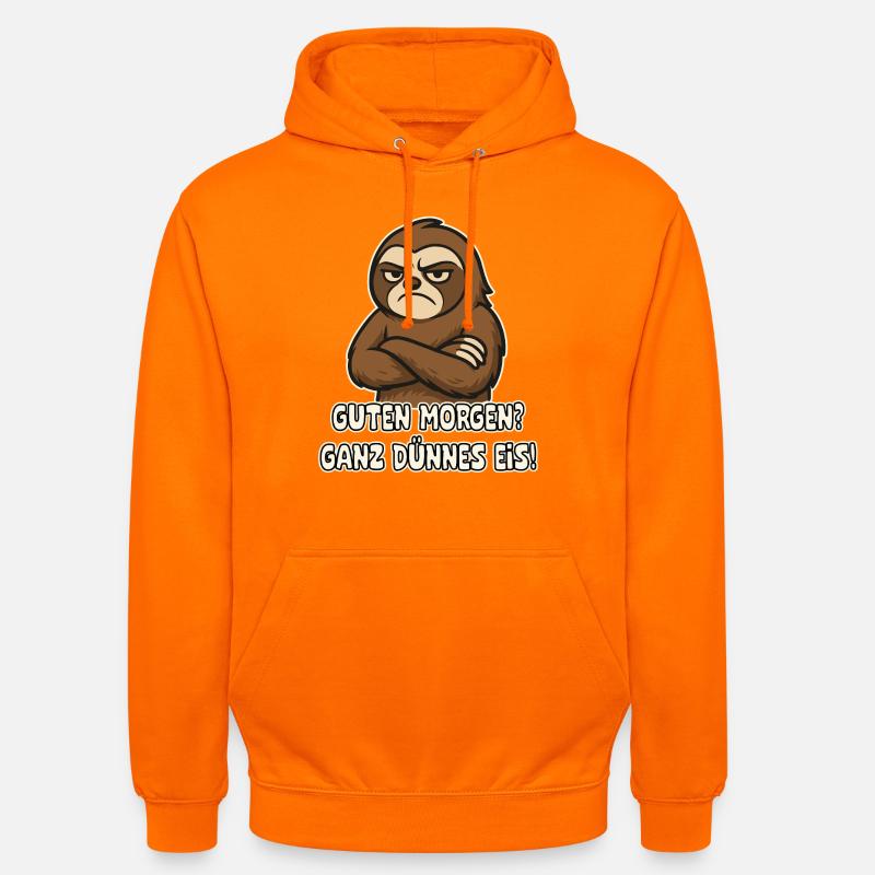 Grumpy sloth with saying - Unisex Hoodie - orange