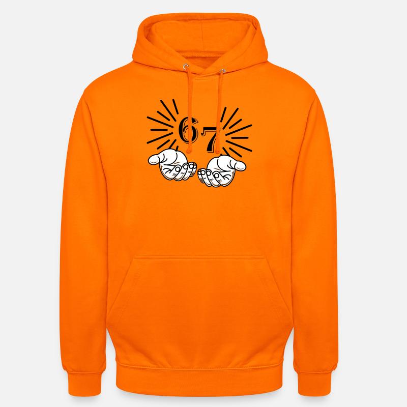 67 Meme Hands, Déclaration Virale Design - Sweat-shirt à capuche unisexe - orange