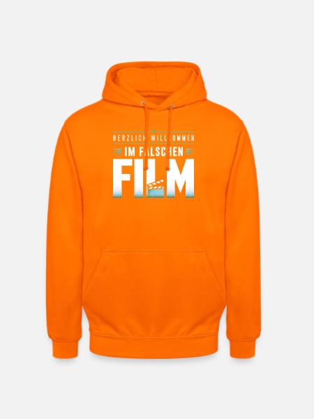 Im Falschen Film – Willkommen - Unisex Hoodie - Orange