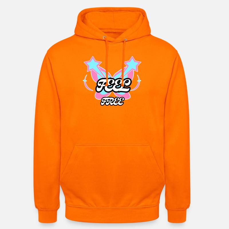 Sentez-vous libre : Emblème Papillon - Sweat-shirt à capuche unisexe - orange
