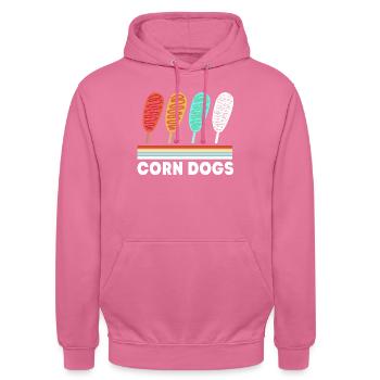 Corn dog - Unisex Hoodie - pink - Front - Alina (178cm) & Michal (187cm)