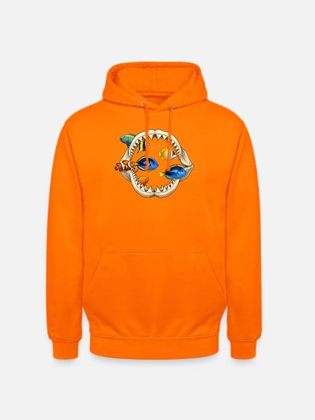 Aquarium Lover Shark Dentition Fish Ocean - Unisex Hoodie - orange