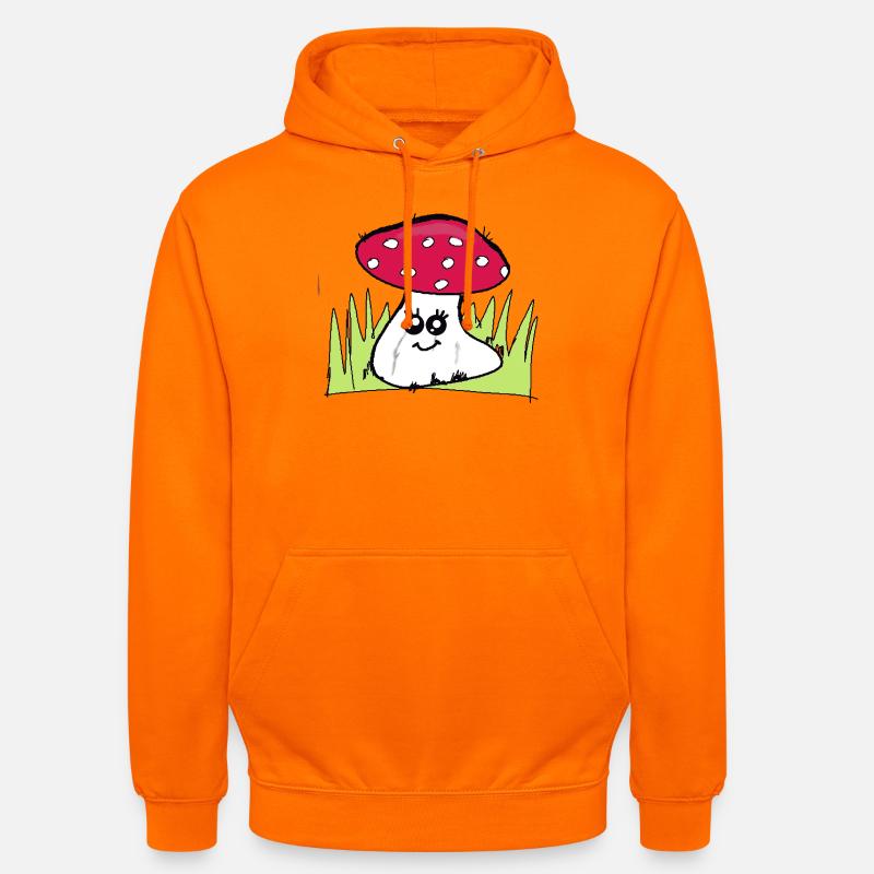 Champignon clin d’œil avec chapeau rouge - Sweat-shirt à capuche unisexe - orange