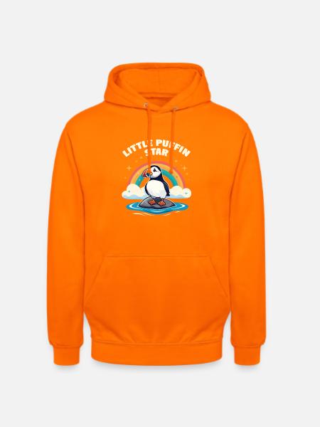 Kleiner Puffin Star – Papageitaucher Regenbogen - Unisex Hoodie - Orange