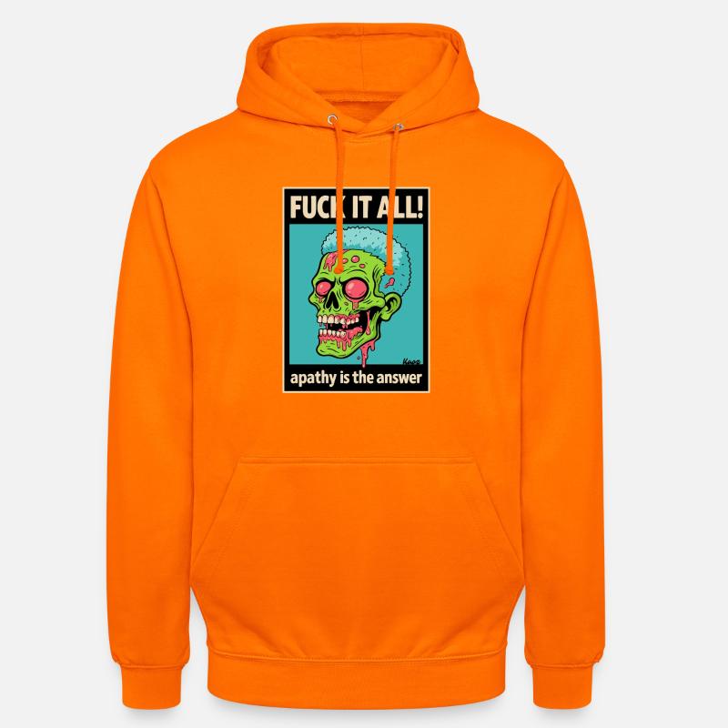 Crâne de zombie avec déclaration audacieuse - Sweat-shirt à capuche unisexe - orange