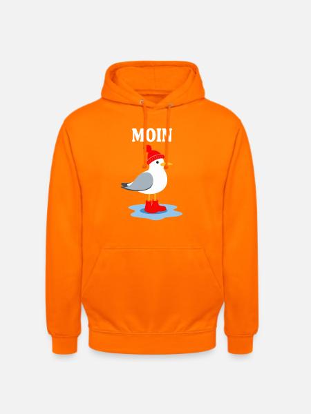 Moin Möwe im Friesen-Look - Unisex Hoodie - Orange