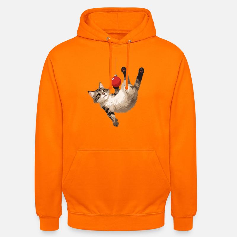 Jeu de balle acrobate de chat - Sweat-shirt à capuche unisexe - orange