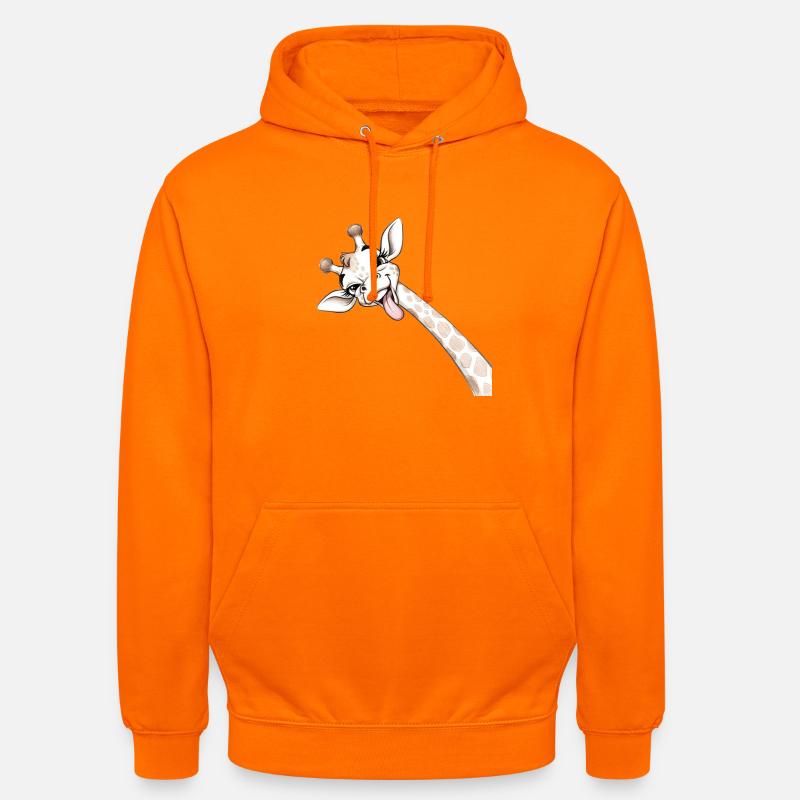 Girafe Joyeuse Langue Déployée - Sweat-shirt à capuche unisexe - orange