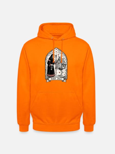 Baba Yaga Art populaire slave sombre - Sweat-shirt à capuche unisexe - orange