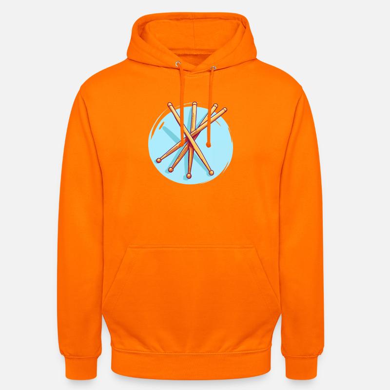 Dessin de baguettes de batterie - Sweat-shirt à capuche unisexe - orange