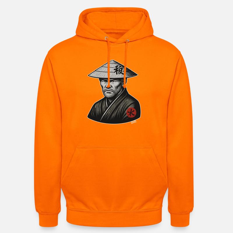 Rice Hat Samurai Warrior - Unisex Hoodie - orange