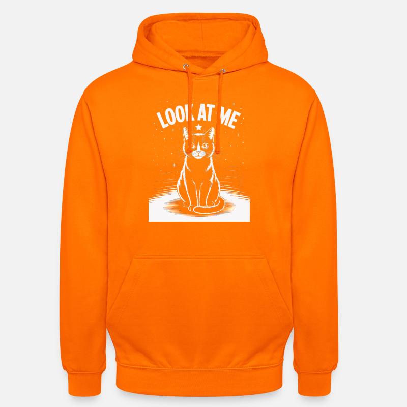 Regarde-moi - Ciel étoilé de chat - Sweat-shirt à capuche unisexe - orange
