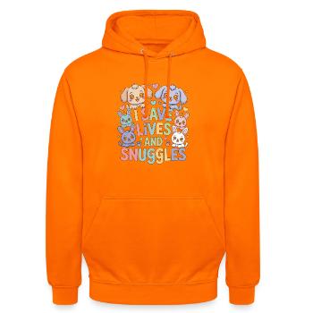 Technicien vétérinaire que je sauve des vies et câline Technicien de soins pour animaux - Sweat-shirt à capuche unisexe - orange - Devant - AI Model Male 185 light (185cm) & AI Model Female 180 light (180cm)