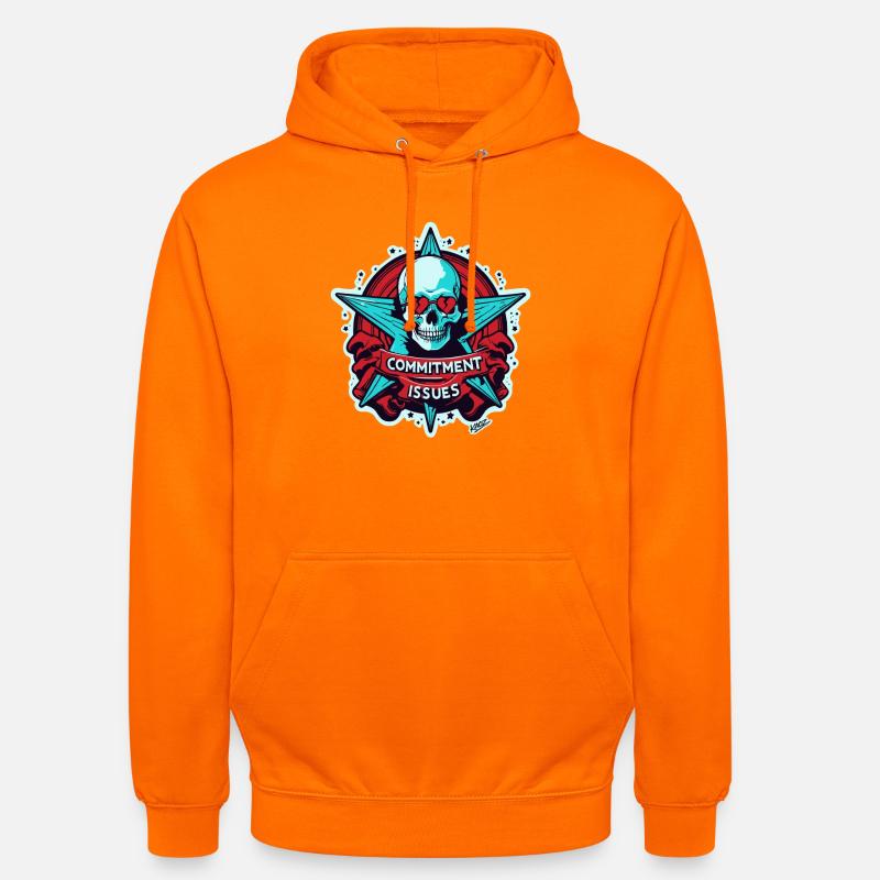 Commitment Issues Skull Badge - Unisex Hoodie - orange