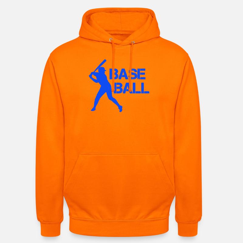 Silhouette de baseball en bleu éclat - Sweat-shirt à capuche unisexe - orange