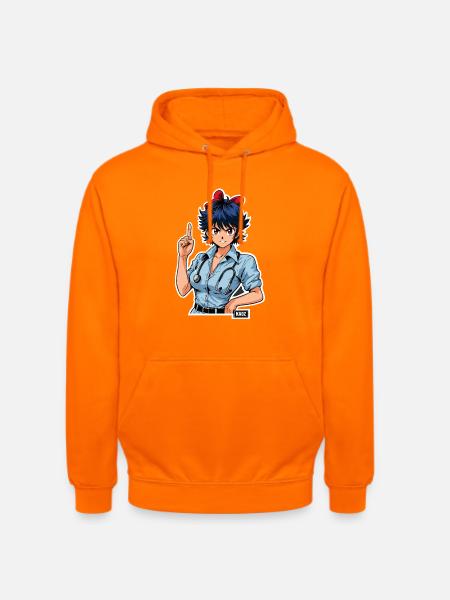 Klinik Schwester Blau Stethoskop - Unisex Hoodie - Orange