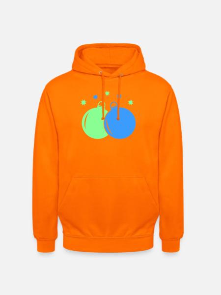 Neon-Weihnachtskugeln Duo - Unisex Hoodie - Orange