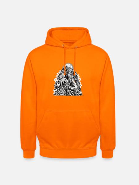 Düsterer Waldtroll im Mondschein - Unisex Hoodie - Orange