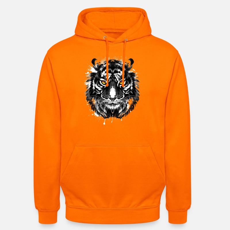 Retro Tiger - Chat - Beaux yeux - Sweat-shirt à capuche unisexe - orange