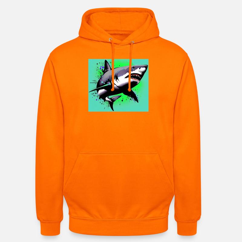 Requin - Sweat-shirt à capuche unisexe - orange
